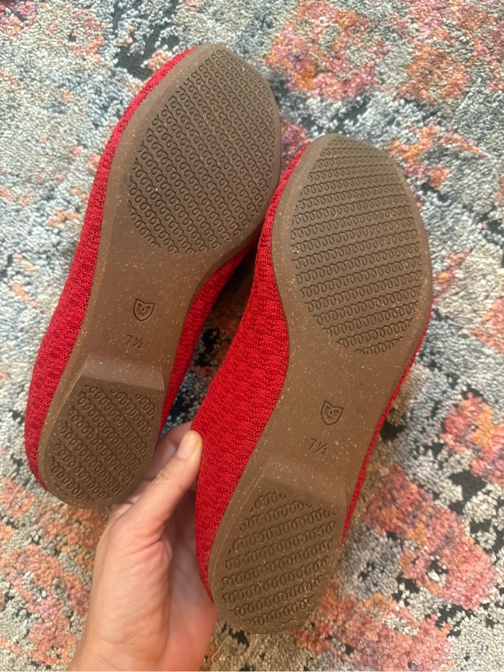 Rothy's Red Woven Mary Jane Flats Square Toe - Picture 2 of 2